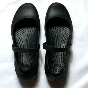 Crocs women sandals shoes size 12 black rubber used